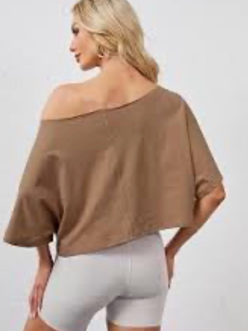 Off-Shoulder Brown Crop Top